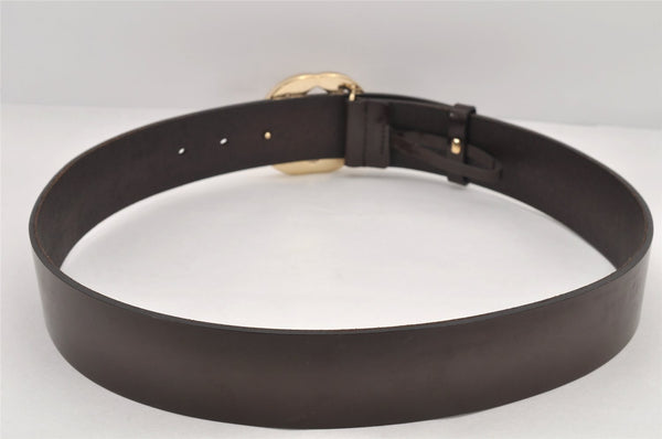 Authentic GUCCI Interlocking G Belt Leather Size 80cm 31.5" 114876 Brown 2969K