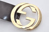 Authentic GUCCI Interlocking G Belt Leather Size 80cm 31.5" 114876 Brown 2969K