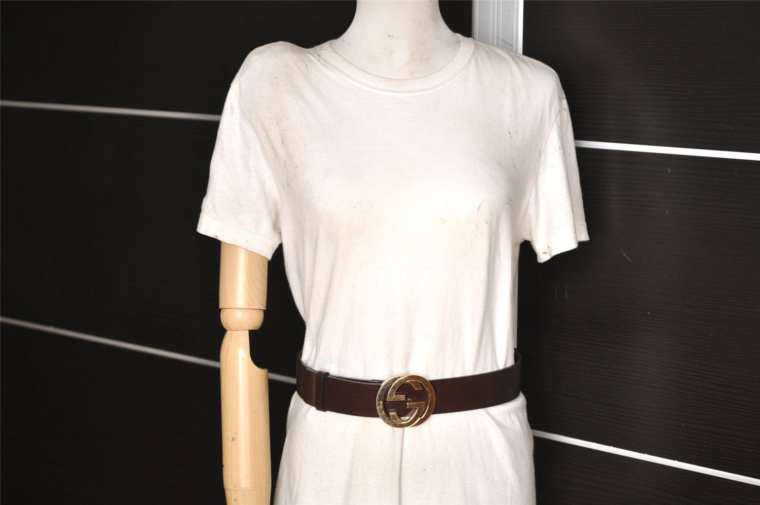 Authentic GUCCI Interlocking G Belt Leather Size 80cm 31.5