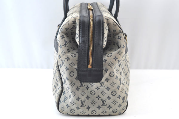 Authentic Louis Vuitton Monogram Mini Josephine GM Hand Bag Blue M92211 LV 2970H