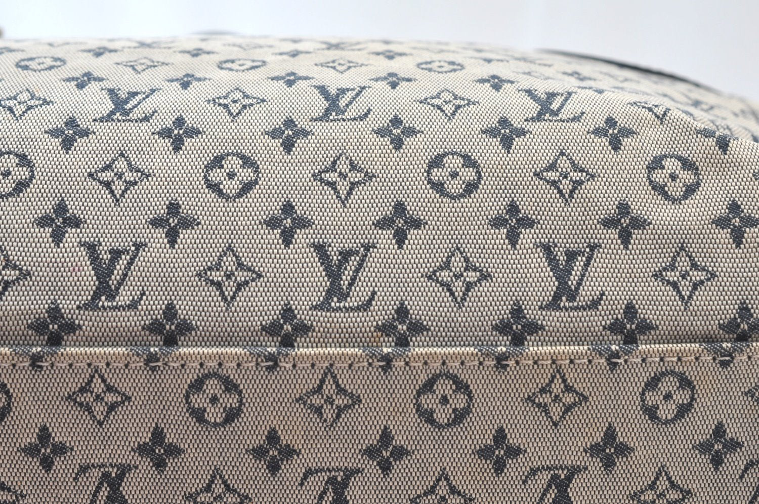 Authentic Louis Vuitton Monogram Mini Josephine GM Hand Bag Blue M92211 LV 2970H