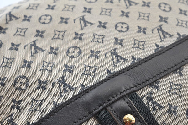 Authentic Louis Vuitton Monogram Mini Josephine GM Hand Bag Blue M92211 LV 2970H