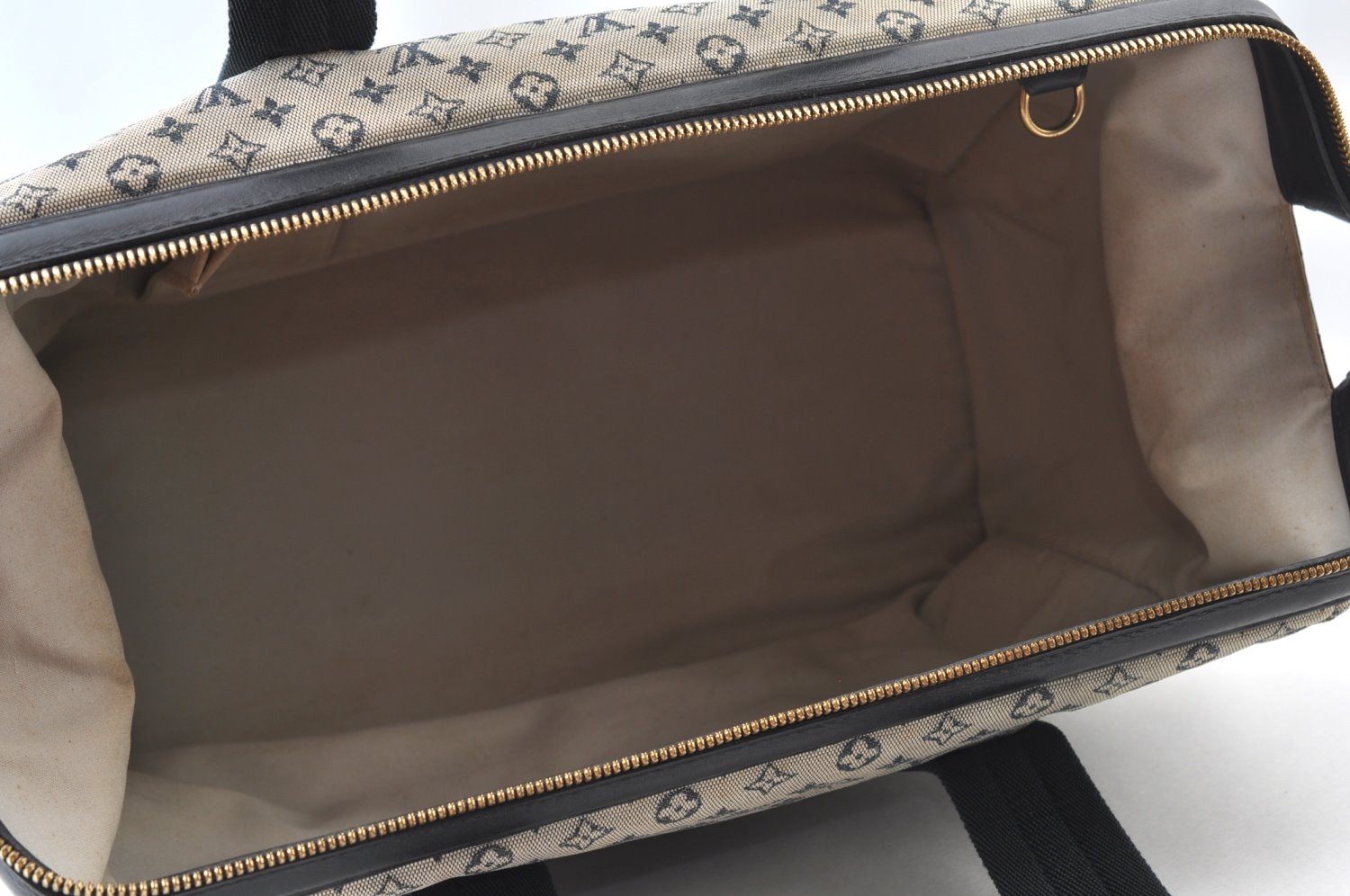 Authentic Louis Vuitton Monogram Mini Josephine GM Hand Bag Blue M92211 LV 2970H