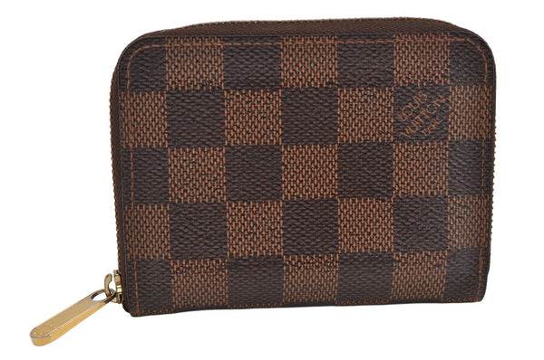 Authentic Louis Vuitton Damier Zippy Coin Purse Wallet N63070 LV 2970K