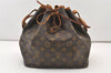Authentic Louis Vuitton Monogram Petit Noe M42226 Shoulder Drawstring Bag 2971J