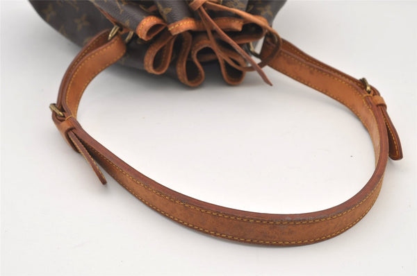 Authentic Louis Vuitton Monogram Petit Noe M42226 Shoulder Drawstring Bag 2971J