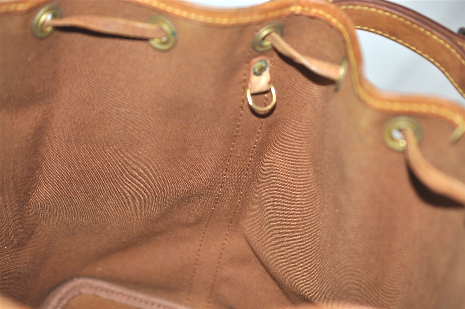 Authentic Louis Vuitton Monogram Petit Noe M42226 Shoulder Drawstring Bag 2971J