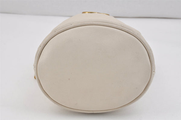 Authentic GUCCI GG Marmont Chain Shoulder Cross Bag Leather 575163 White 2971K