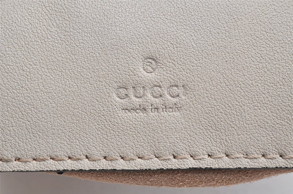 Authentic GUCCI GG Marmont Chain Shoulder Cross Bag Leather 575163 White 2971K