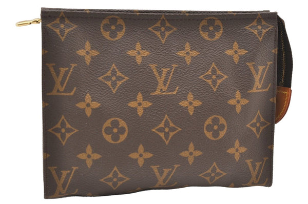 Authentic Louis Vuitton Monogram Poche Toilette 19 M47544 Cosmetics Pouch 2973J