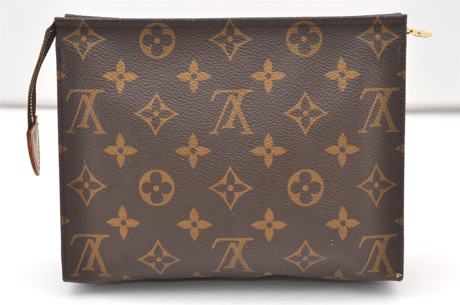Authentic Louis Vuitton Monogram Poche Toilette 19 M47544 Cosmetics Pouch 2973J