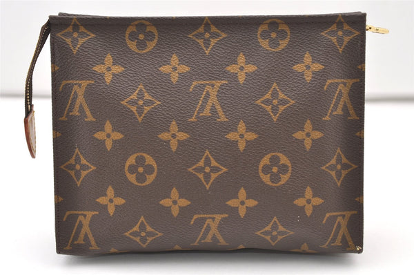 Authentic Louis Vuitton Monogram Poche Toilette 19 M47544 Cosmetics Pouch 2973J