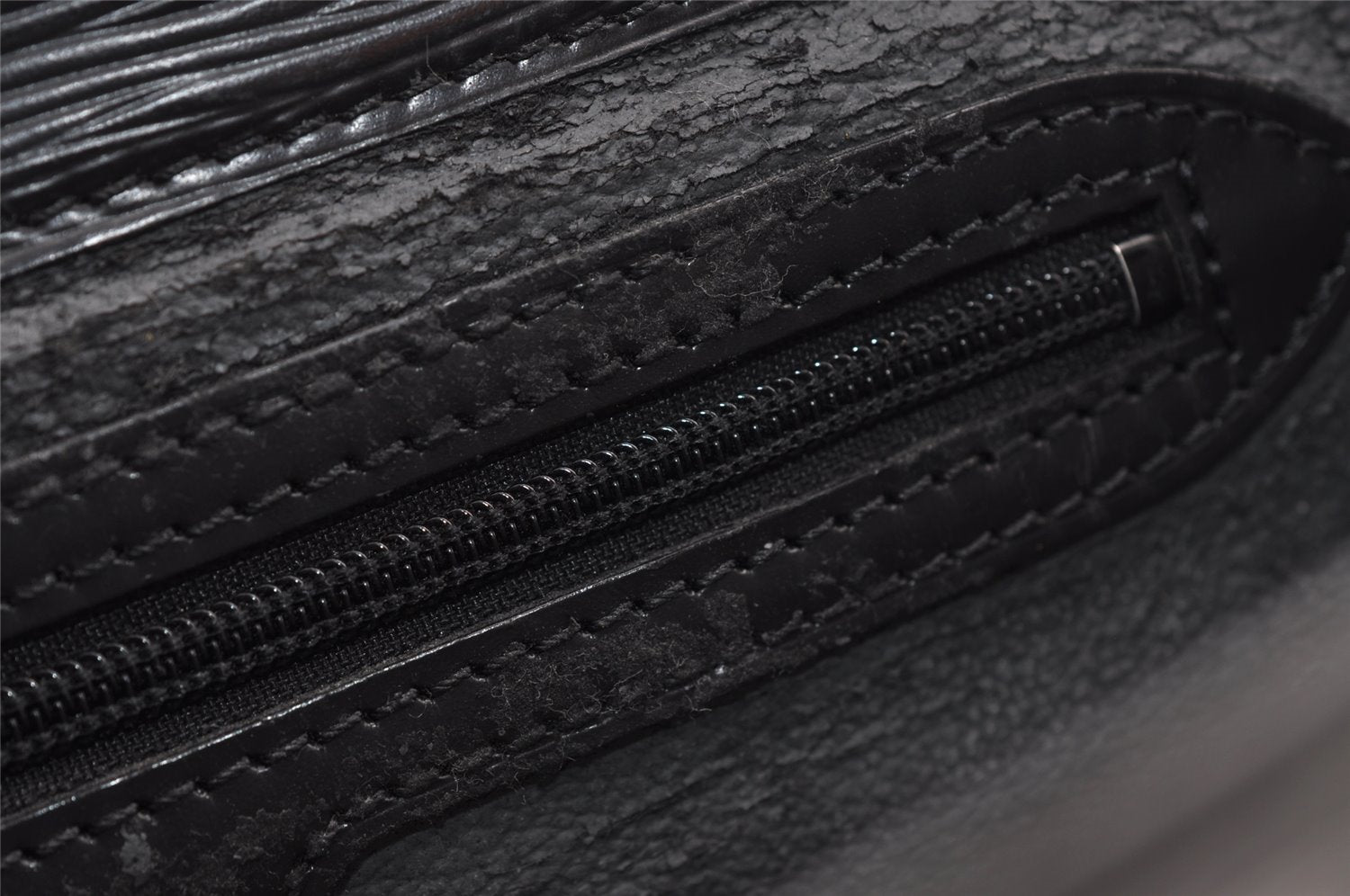 Authentic Louis Vuitton Epi Leather Sac Plat Hand Bag M59082 Black Junk 2974I