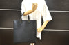 Authentic Louis Vuitton Epi Leather Sac Plat Hand Bag M59082 Black Junk 2974I