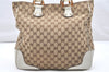Authentic GUCCI Bamboo Shoulder Tote Bag GG Canvas Leather 154375 Brown 2976K