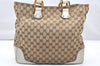 Authentic GUCCI Bamboo Shoulder Tote Bag GG Canvas Leather 154375 Brown 2976K