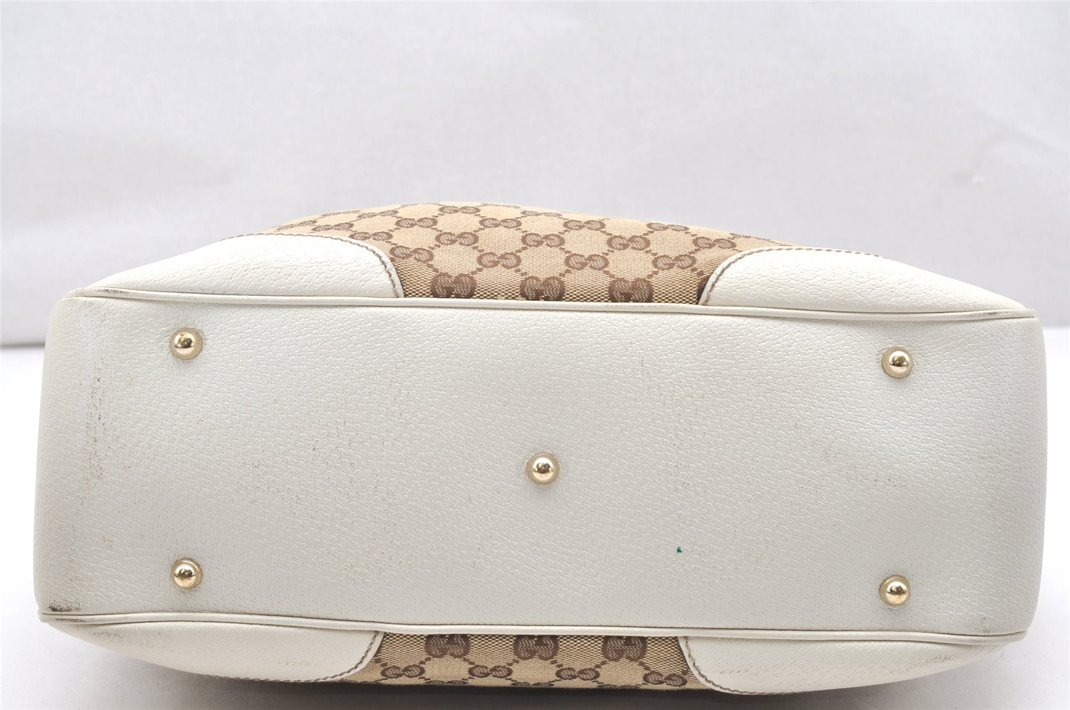 Authentic GUCCI Bamboo Shoulder Tote Bag GG Canvas Leather 154375 Brown 2976K