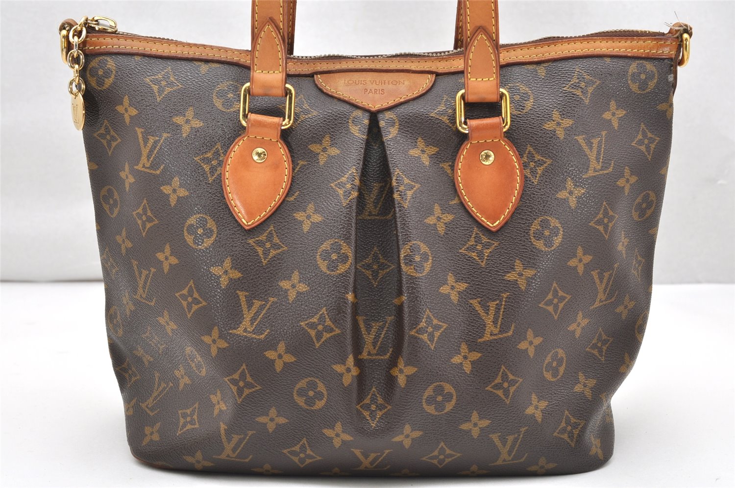 Authentic Louis Vuitton Monogram Palermo PM Shoulder Tote Bag M40145 LV 2977K