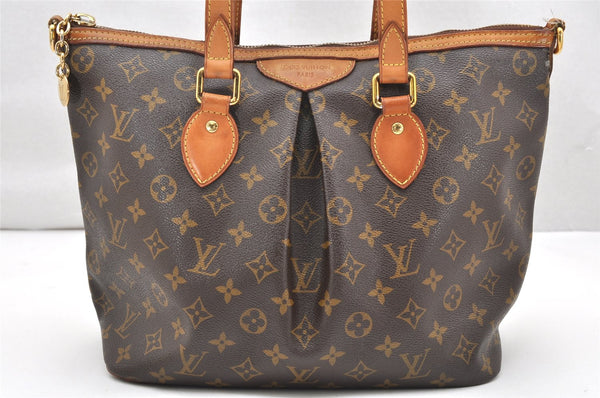 Authentic Louis Vuitton Monogram Palermo PM Shoulder Tote Bag M40145 LV 2977K
