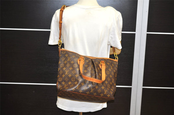 Authentic Louis Vuitton Monogram Palermo PM Shoulder Tote Bag M40145 LV 2977K