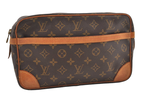 Authentic Louis Vuitton Monogram Compiegne 28 Clutch Hand Bag M51845 LV 2978J