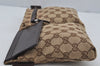 Authentic GUCCI Waist Body Bag Purse GG Canvas Leather 28566 Brown 2979J