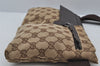 Authentic GUCCI Waist Body Bag Purse GG Canvas Leather 28566 Brown 2979J