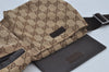 Authentic GUCCI Waist Body Bag Purse GG Canvas Leather 28566 Brown 2979J