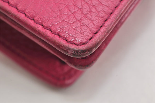 Authentic GUCCI SOHO Chain Shoulder Long Wallet Purse Leather 407041 Pink 2979K