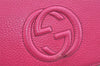Authentic GUCCI SOHO Chain Shoulder Long Wallet Purse Leather 407041 Pink 2979K
