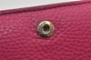 Authentic GUCCI SOHO Chain Shoulder Long Wallet Purse Leather 407041 Pink 2979K