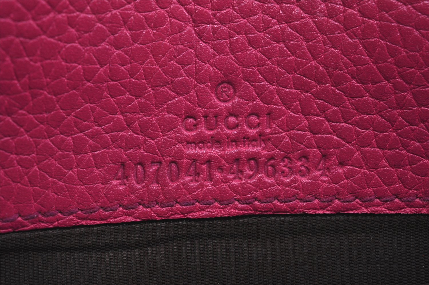 Authentic GUCCI SOHO Chain Shoulder Long Wallet Purse Leather 407041 Pink 2979K