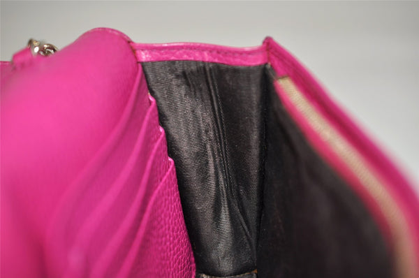 Authentic GUCCI SOHO Chain Shoulder Long Wallet Purse Leather 407041 Pink 2979K