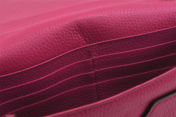 Authentic GUCCI SOHO Chain Shoulder Long Wallet Purse Leather 407041 Pink 2979K