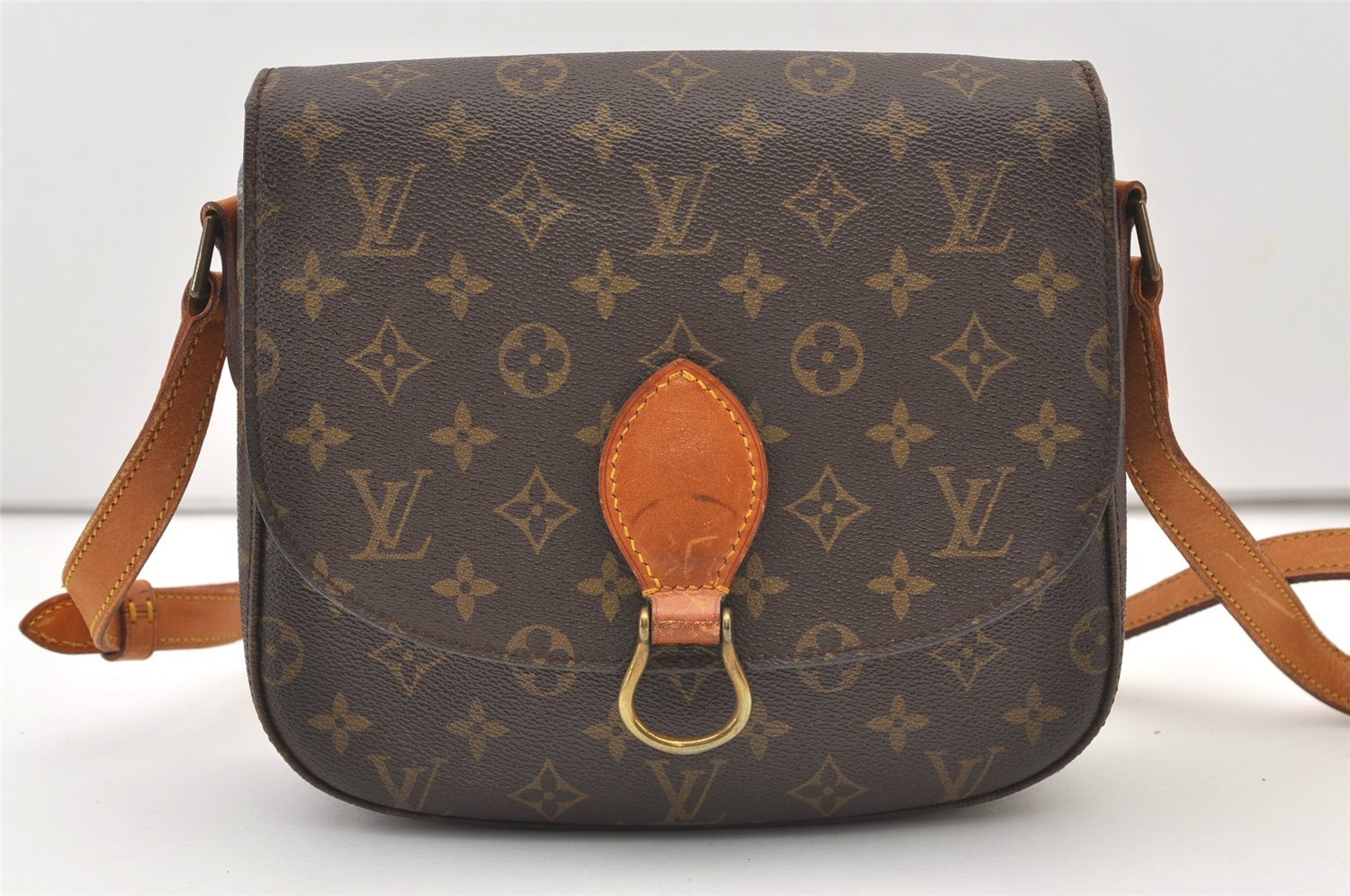 Auth Louis Vuitton Monogram Saint Cloud GM Shoulder Cross Bag Old Model LV 2980J