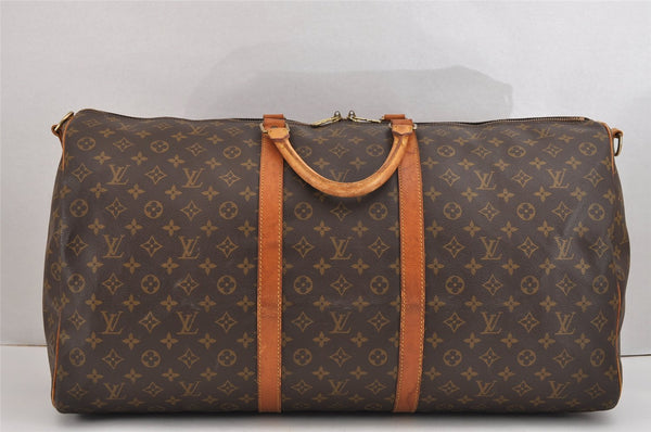 Authentic Louis Vuitton Monogram Keepall Bandouliere 60 M41412 Boston Bag 2981J