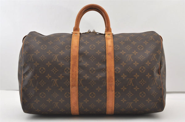 Authentic Louis Vuitton Monogram Keepall 45 Travel Boston Bag M41428 LV 2982J
