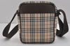 Authentic BURBERRY Nova Check Shoulder Cross Body Bag Nylon Leather Beige 2985K