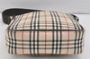 Authentic BURBERRY Nova Check Shoulder Cross Body Bag Nylon Leather Beige 2985K