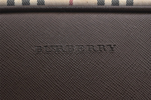 Authentic BURBERRY Nova Check Shoulder Cross Body Bag Nylon Leather Beige 2985K
