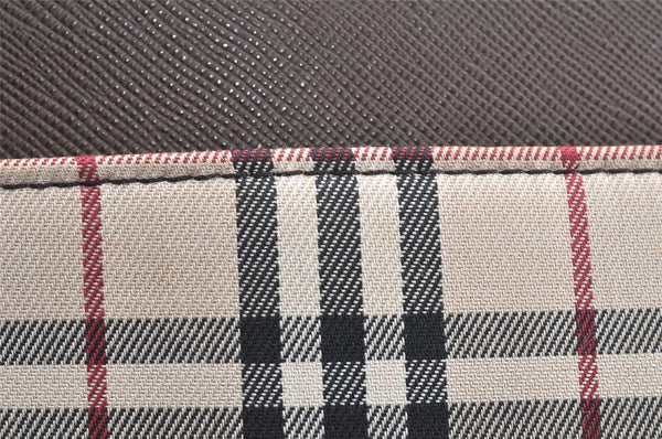 Authentic BURBERRY Nova Check Shoulder Cross Body Bag Nylon Leather Beige 2985K