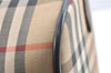 Authentic Burberrys Nova Check Canvas Leather Hand Boston Bag Brown Beige 2986K