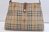 Authentic BURBERRY Nova Check Shoulder Hand Bag Purse PVC Leather Beige 2987K