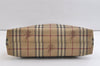 Authentic BURBERRY Nova Check Shoulder Hand Bag Purse PVC Leather Beige 2987K