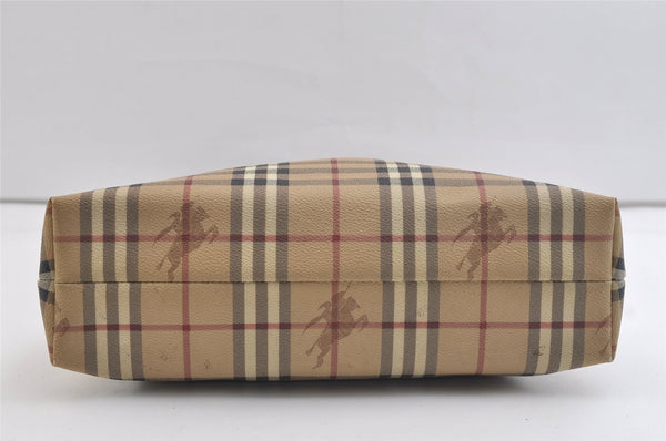 Authentic BURBERRY Nova Check Shoulder Hand Bag Purse PVC Leather Beige 2987K