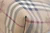 Authentic BURBERRY Nova Check Shoulder Hand Bag Purse PVC Leather Beige 2987K