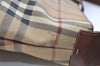 Authentic BURBERRY Nova Check Shoulder Hand Bag Purse PVC Leather Beige 2987K