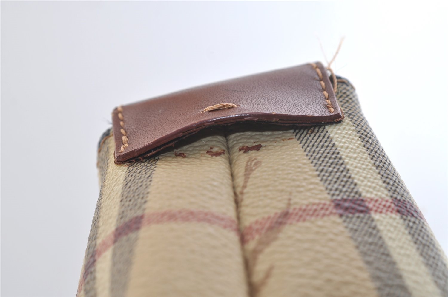 Authentic BURBERRY Nova Check Shoulder Hand Bag Purse PVC Leather Beige 2987K