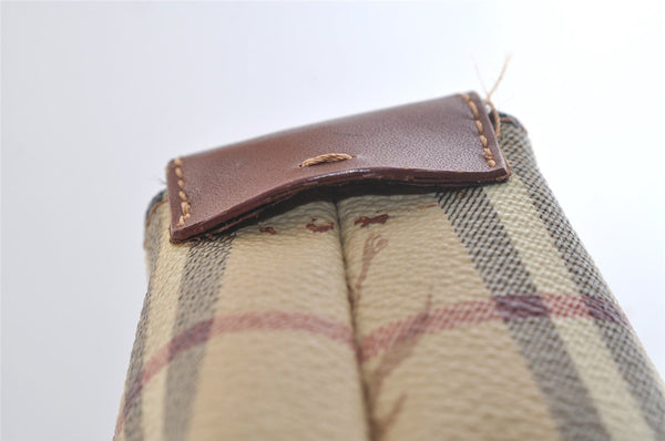 Authentic BURBERRY Nova Check Shoulder Hand Bag Purse PVC Leather Beige 2987K