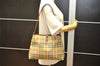 Authentic BURBERRY Nova Check Shoulder Hand Bag Purse PVC Leather Beige 2987K